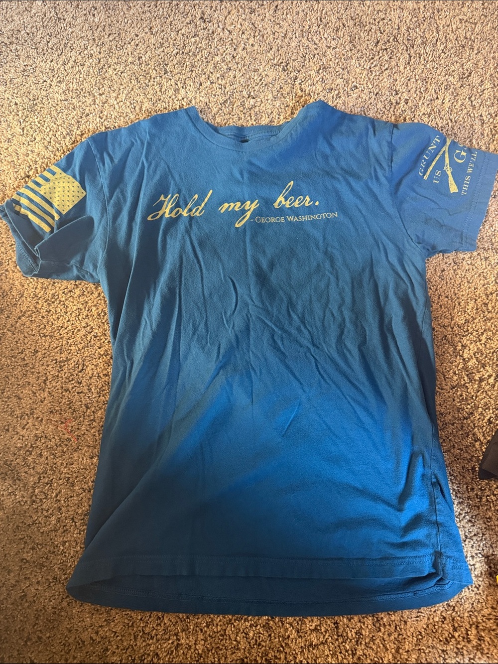 Grunt Style Blue "Hold My Beer" Short Sleeve Tee